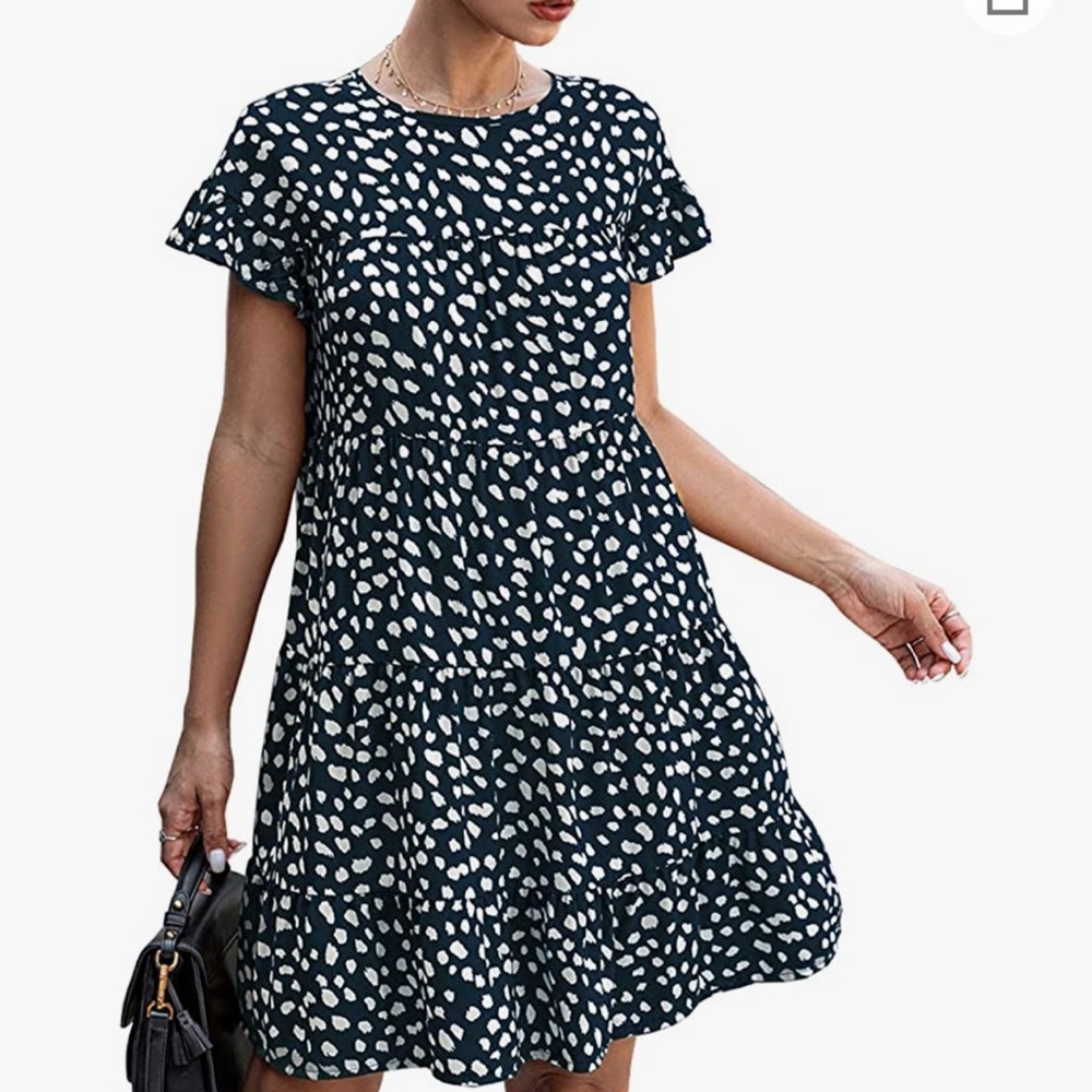 Ruffle leopard mini dress